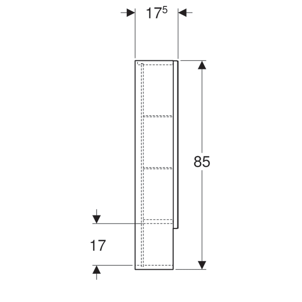 DULAP CU OGLINDA 80 CM SELNOVA SQUARE CU DOUA USI, LAVA